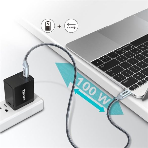 CHOETECH USB type-c - USB type-c kábel 5A 100 W Power Diving 480 Mbps 1,8 m szürke (XCC-1002-GY)