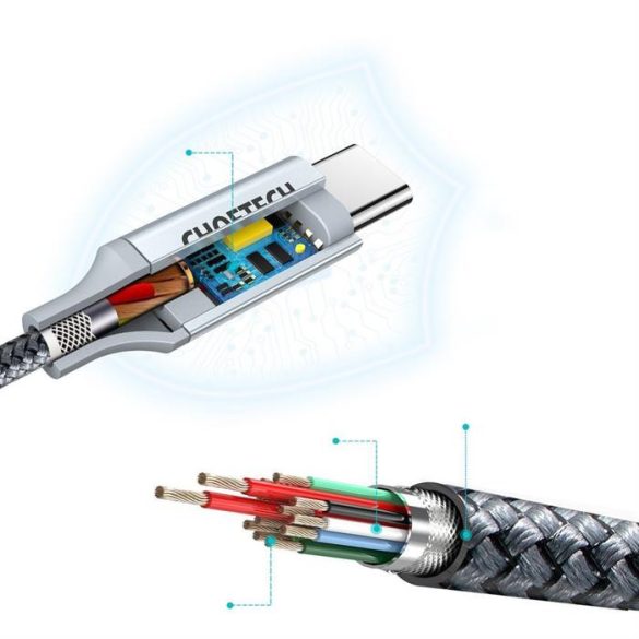 CHOETECH USB type-c - USB type-c kábel 5A 100 W Power Diving 480 Mbps 1,8 m szürke (XCC-1002-GY)