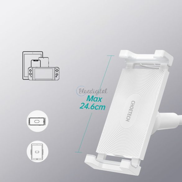 Choetech 2in1 Rugalmas telefonos tartó vezeték nélküli töltővel 10W fehér (T548-S)