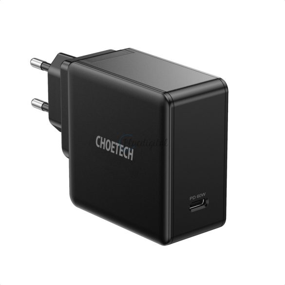 CHOETECH gyors USB type-c fali töltő PD 60W 3A fekete (Q4004-EU)