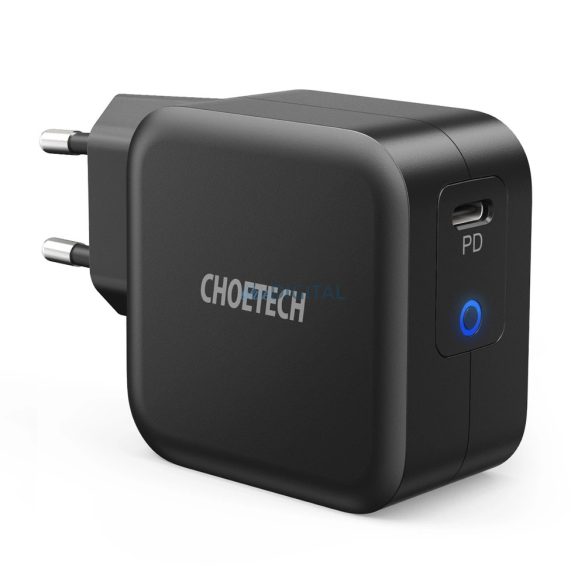 Choetech Q6006 hálózati töltő 1x-USB-C csatlakozással GaN 61W PD - fekete