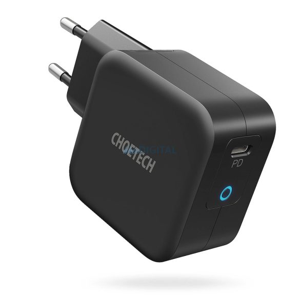 Choetech Q6006 hálózati töltő 1x-USB-C csatlakozással GaN 61W PD - fekete