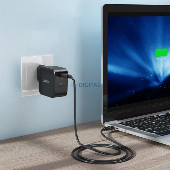 Choetech Q6006 hálózati töltő 1x-USB-C csatlakozással GaN 61W PD - fekete