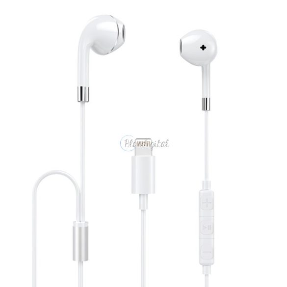 Dudao Wired In-Ear Lightning MFI fülhallgató (Made For iPhone Certification) White (U1PRO)