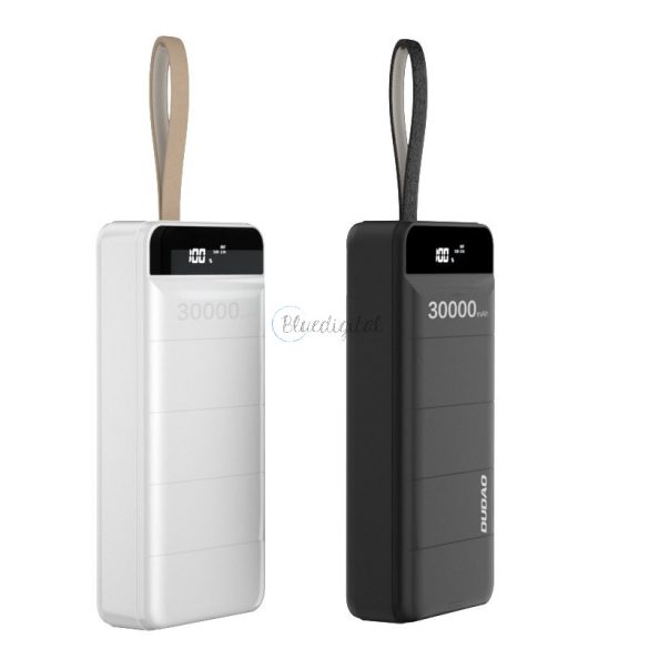 Dudao Power Bank 30000 mAh 3x USB LED lámpa fehér (K8s + fehér)