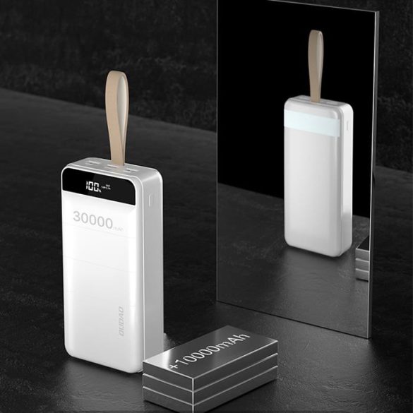 Dudao Power Bank külső akkumulátor 30000 mAh 3x USB LED lámpa fekete (K8s + fekete)