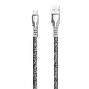 Dudao USB - micro USB Zinc ötvözetből ruhával fonott 5 A 1 m USB-kábel szürke (L3PROM szürke)