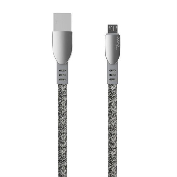 Dudao USB - micro USB Zinc ötvözetből ruhával fonott 5 A 1 m USB-kábel szürke (L3PROM szürke)