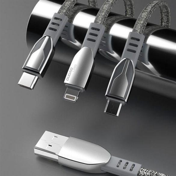 Dudao USB - micro USB Zinc ötvözetből ruhával fonott 5 A 1 m USB-kábel szürke (L3PROM szürke)