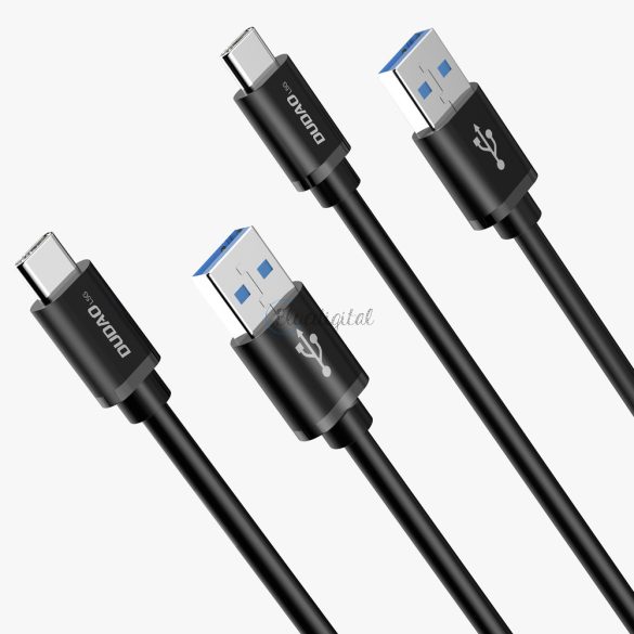 Dudao kábel USB kábel - USB Type C szuper gyors töltés 1 m fekete (l5g -fekete)