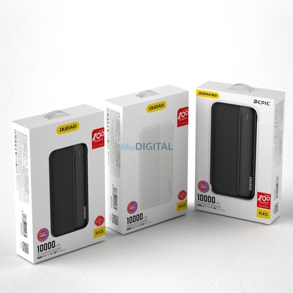 Dudao K4S powerbank 10000mAh 5V / 2A - fehér