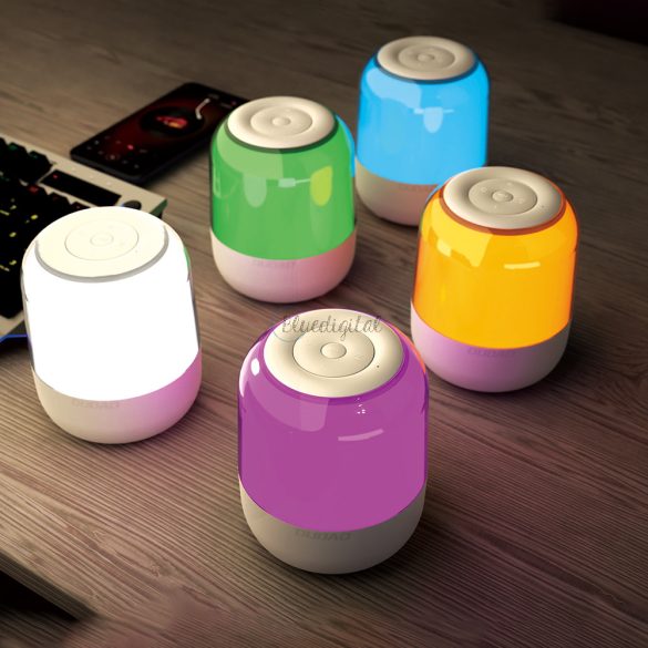 Dudao Vezeték nélküli Bluetooth 5.0 RGB hangszóró 5W 1200MAH fehér (Y11s-fehér)