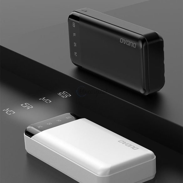 Dudao tágas Power Bank külső akkumulátor 3 kábel és hálózati kijelző 20000mAh Type-c USB + micro USB + Lightning fekete (Dudao K6Pro +)