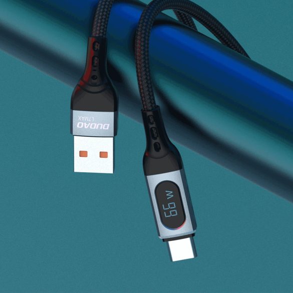 Dudao USB kábel - USB Type-C gyors töltő PD 66W fekete (L7Max)
