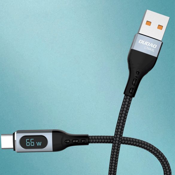 Dudao USB kábel - USB Type-C gyors töltő PD 66W fekete (L7Max)