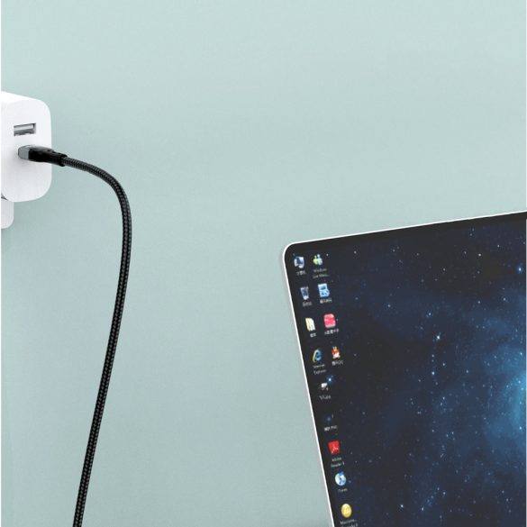 Dudao USB kábel - USB Type-C gyors töltő PD 66W fekete (L7Max)