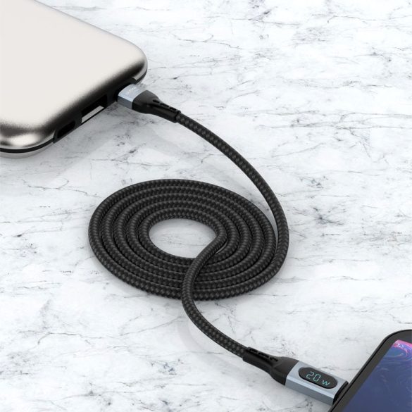 Dudao USB Type-C kábel - Lightning gyors Charging PD 20W fekete (L7MaxL)