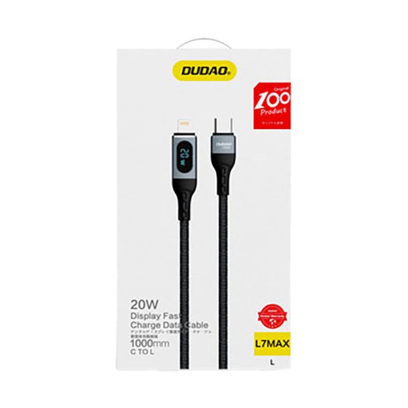 Dudao USB Type-C kábel - Lightning gyors Charging PD 20W fekete (L7MaxL)