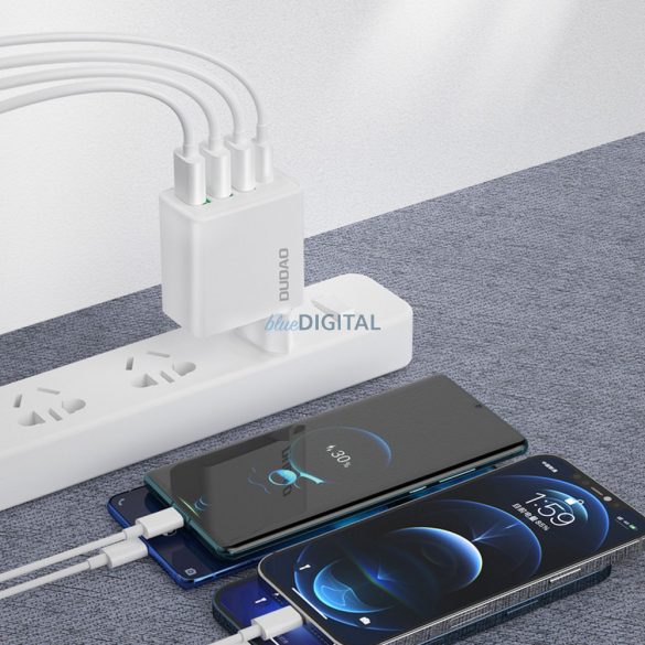 Dudao gyorstöltő 3x USB / 1x USB Type C 20W, PD, QC 3.0 fehér (A5H)