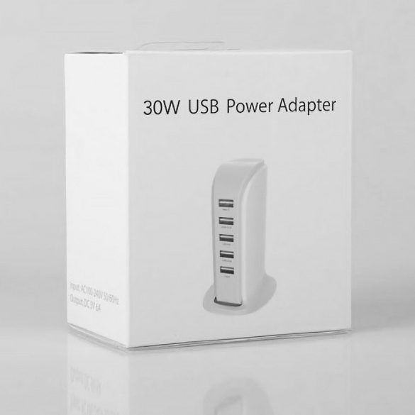Dudao töltő 5x USB beépített tápkábellel EU fehér (A5EU)