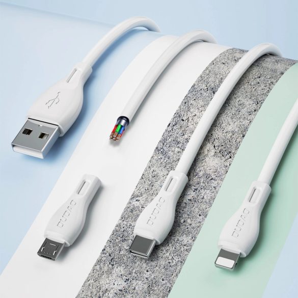 Dudao A1 USB-A hálózati töltő 1xUSB-A csatlakozással és USB-A - Lightning 1m kábellel 1.5A 7.5W - fehér