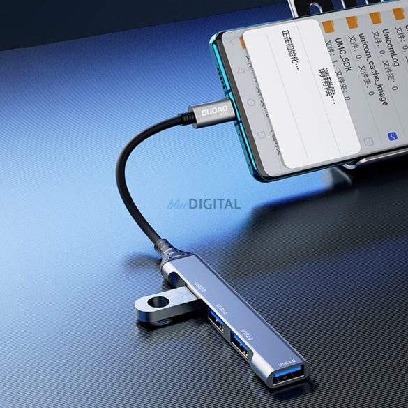 Dudao HUB 4 az 1-ben USB-C - 4x USB-A (3 x USB2.0 / USB3.0) 6.3cm fekete (A16T)