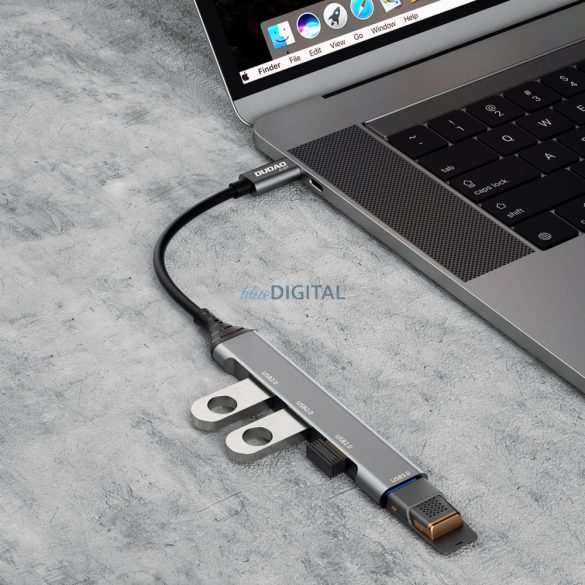 Dudao HUB 4 az 1-ben USB-C - 4x USB-A (3 x USB2.0 / USB3.0) 6.3cm fekete (A16T)