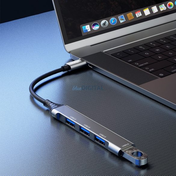 Dudao HUB 4 az 1-ben USB-C - 4x USB-A (3 x USB2.0 / USB3.0) 6.3cm fekete (A16T)