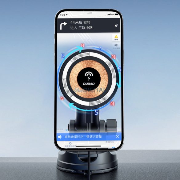 Dudao F12MAX+ cockpit mágneses tartó MagSafe induktív töltő - fekete