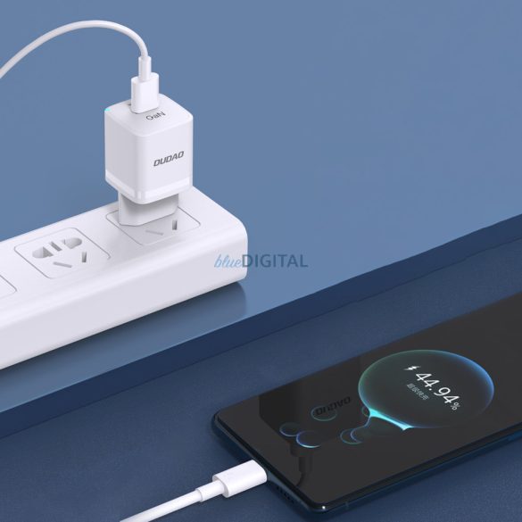 Fali töltő GaN 33W PPS USB C/USB Dudao A13Pro - fehér