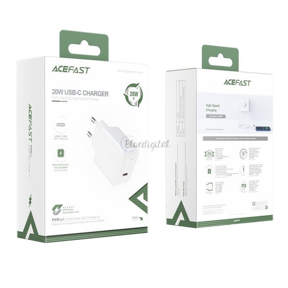 ACEFFORT gyors töltő USB type-c 20W Power Delivery fehér (A1 EU fehér)