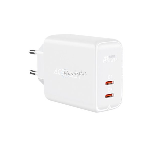 AceFast töltő 2x USB type-c 40W, PPS, PD, QC 3.0, AFC, FCP fehér (A9 fehér)