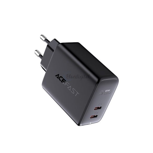 AceFast töltő 2x USB type-c 40W, PPS, PD, QC 3.0, AFC, FCP fehér (A9 fehér)