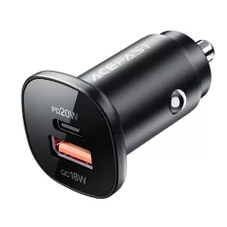   AceFast autós töltő 38W USB type-c / USB, PPS, Power Delivery, Gyors töltés 3.0, AFC, FCP fekete (B1 fekete)