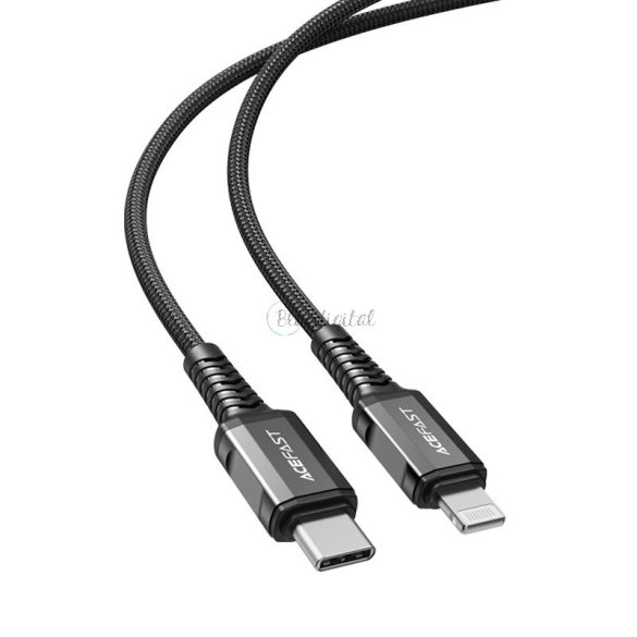 AceFast kábel MFI USB type-c - Lightning 1,2m, 30W, 3A fekete (C1-01 fekete)