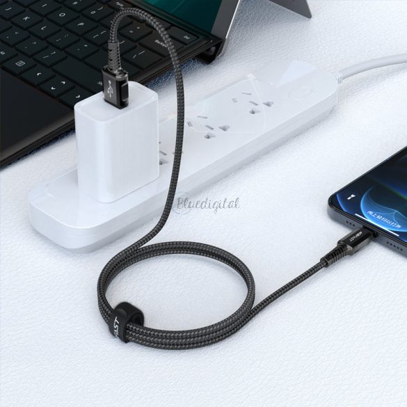 AceFast kábel MFI USB - Lightning 1.2m, 2.4a fekete (C1-02 fekete)