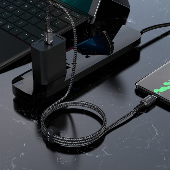 AceFast kábel USB type-c - USB type-c 1,2 m, 60W (20V / 3a) szürke (C1-03 deep space szürke)