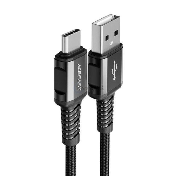 AceFast USB kábel - USB Type-c 1,2 m, 3A fekete (C1-04 fekete)