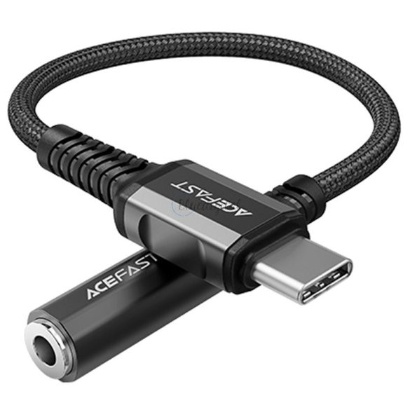 ACEFAST audio kábel USB type-c - 3,5 mm Mini Jack (anya) 18 cm, DAC, Aux fekete (C1-07 fekete)