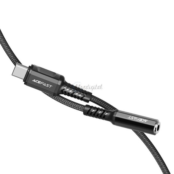 ACEFAST audio kábel USB type-c - 3,5 mm Mini Jack (anya) 18 cm, DAC, Aux fekete (C1-07 fekete)