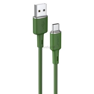 AceFast USB kábel - USB type-c 1,2m, 3A zöld (C2-04 olívazöld)