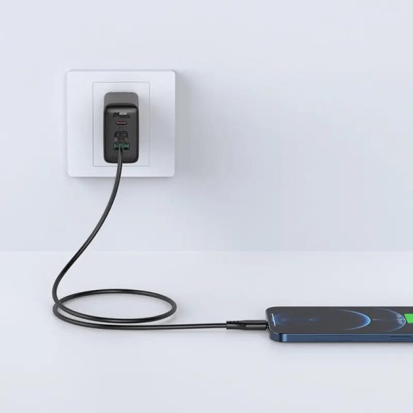 Acefast C3-01 Type-C - Lightning kábel 30W 3A 480Mb/s PD 1.2m - fehér