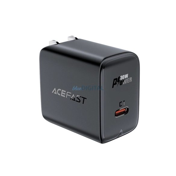 Acefast A23 US utazó töltő 1xUSB-C csatlakozással 30W GaN - fekete