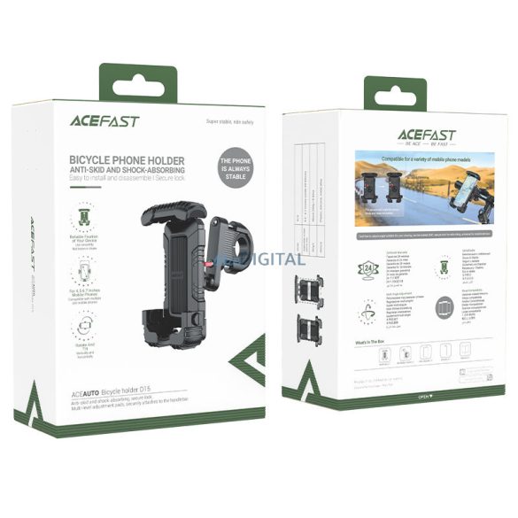 Acefast mechanikus telefontartó kerékpárhoz, motorkerékpárhoz, robogóhoz - fekete (D15)