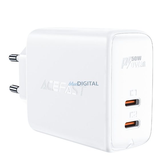 Acefast töltő GaN USB Type-C 50W, PD, QC 3.0, AFC, FCP fehér (A29 fehér)