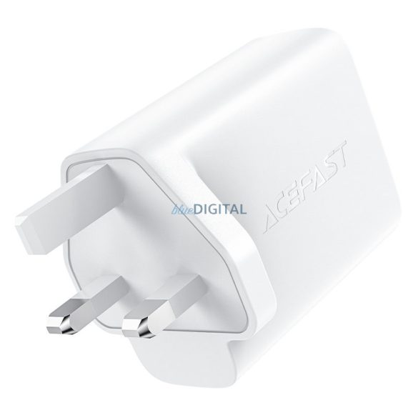 Acefast GaN töltő (UK dugó) 2x USB Type-C 50W, Power Delivery, PPS, Q3 3.0, AFC, FCP fekete (A32 UK)