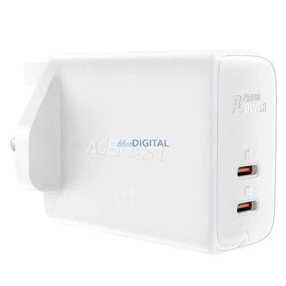 Acefast GaN töltő (brit csatlakozó) 2x USB Type-C 50W, Power Delivery, PPS, Q3 3.0, AFC, FCP (A32 UK)