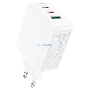 Acefast gyorstöltő GaN (2x USB-C / USB-A) PPS / PD / QC4+ 65W fehér (A41)