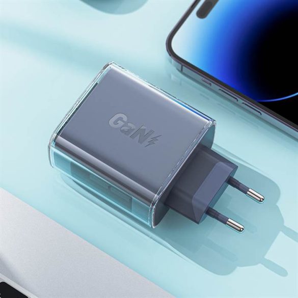 Acefast töltő GaN 65W 3 portos (1xUSB, 2xUSB C) lila (A45)