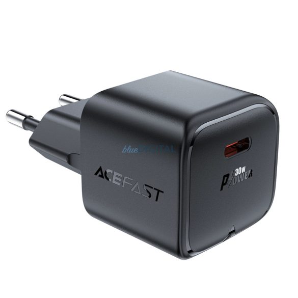 Acefast A77 Mini hálózati töltő 1xUSB-C csatlakozással PD 30W GaN - fekete